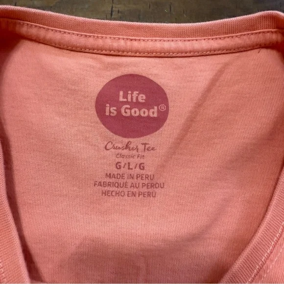 Life Is Good Warm Orange Tee Las Vegas women’s size L - Picture 6 of 10